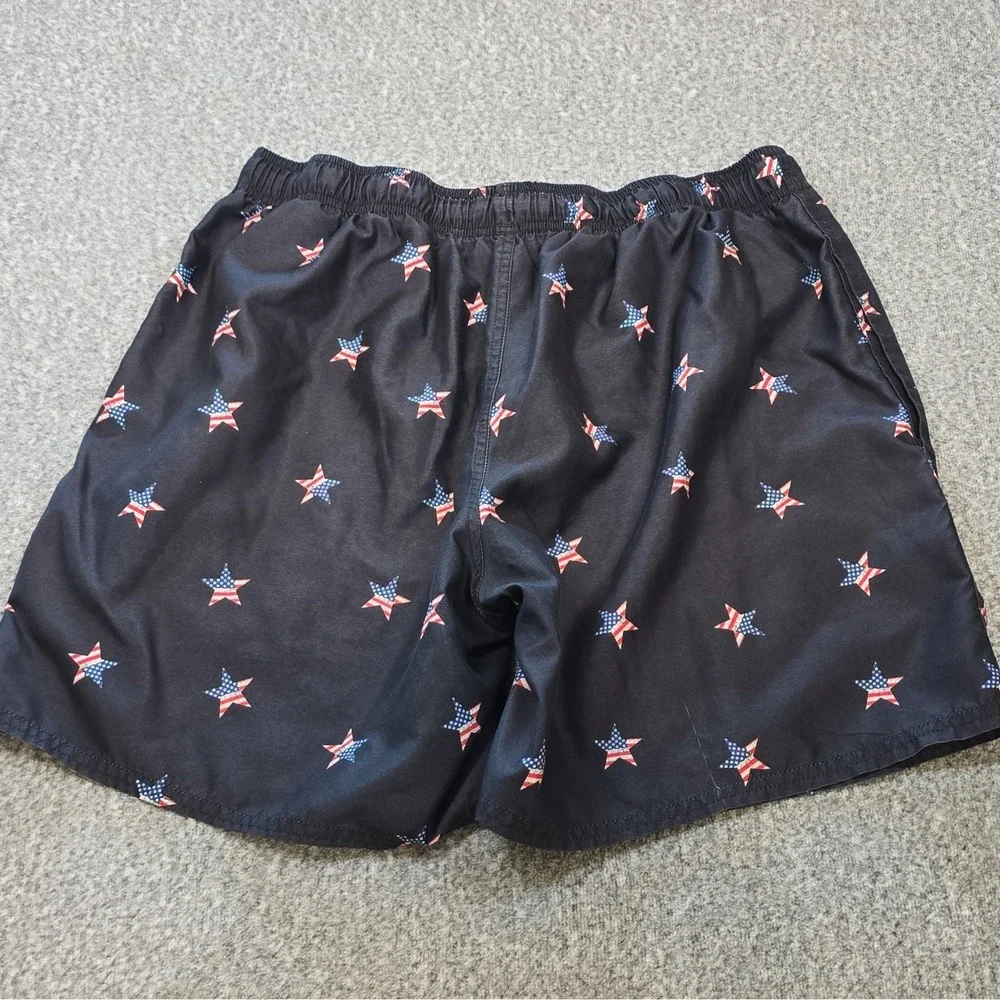 City Streets Mens Large American Flag Stars Swimming  Shorts